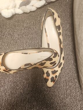 Cole Haan Leopard-Print Pointed Toe Flats in Tan and Black